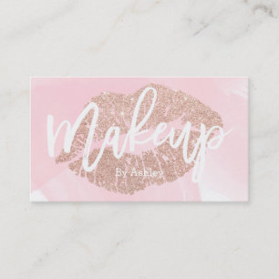 Makeup kunstenaar roos gold glitter lips roze scri visitekaartje