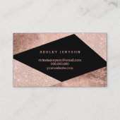 Makeup kunstenaar roos gouden kleurenbloktypografi visitekaartje (Achterkant)