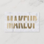 Makeup kunstenaar snijdt gouden tipografie uit visitekaartje (Voorkant)