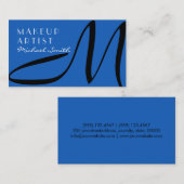 Makeup kunstenaar stijlvol monogram modern denim visitekaartje (Voorkant / Achterkant)
