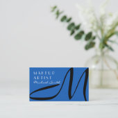 Makeup kunstenaar stijlvol monogram modern denim visitekaartje (Staand voorkant)