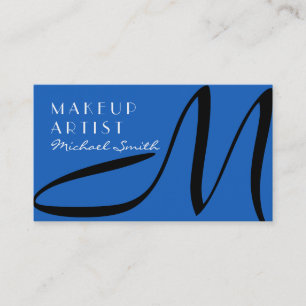 Makeup kunstenaar stijlvol monogram modern denim visitekaartje