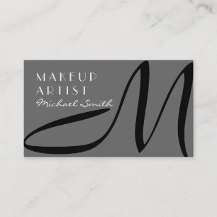 Makeup kunstenaar stijlvol monogram modern dum gri visitekaartje