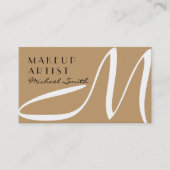 Makeup kunstenaar stijlvol monogram moderne woesti visitekaartje (Voorkant)