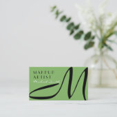 Makeup kunstenaar stijlvolle monogram moderne doll visitekaartje (Staand voorkant)