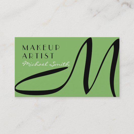 Makeup kunstenaar stijlvolle monogram moderne doll visitekaartje (Voorkant)