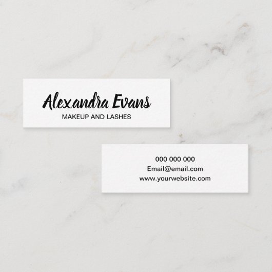 Makeup kunstenaar trendy typografie simpel mini visitekaartje (Voorkant / Achterkant)