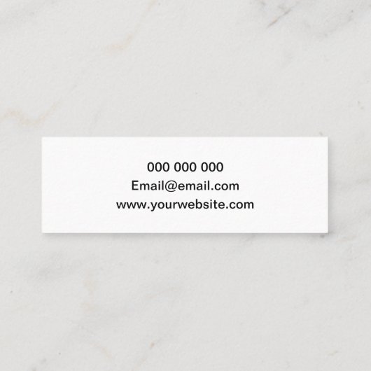 Makeup kunstenaar trendy typografie simpel mini visitekaartje (Achterkant)