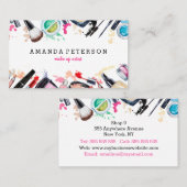 Makeup kunstenaar trendy waterverf modern salon visitekaartje (Voorkant / Achterkant)