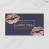 Makeup kunstenaar typografie lippen faux roos gold visitekaartje (Achterkant)