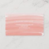 Makeup kunstenaar typografie roze ombre brushstrok visitekaartje (Achterkant)