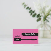 Makeup kunstenaar visitekaartjes roze (Staand voorkant)
