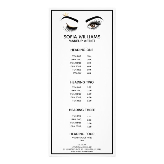 Makeup kunstenaar Wink Eye Beauty Salon Lash Exten Reclamekaart (Voorkant)