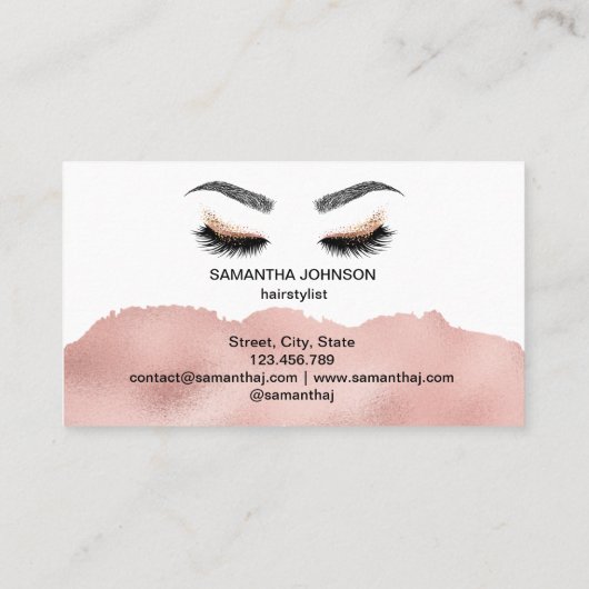 Makeup kunstenaar Wink Eye Beauty Salon Lash Exten Visitekaartje (Achterkant)