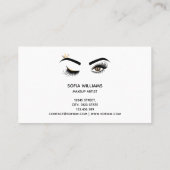 Makeup kunstenaar Wink Eye Beauty Salon Lash Exten Visitekaartje (Achterkant)
