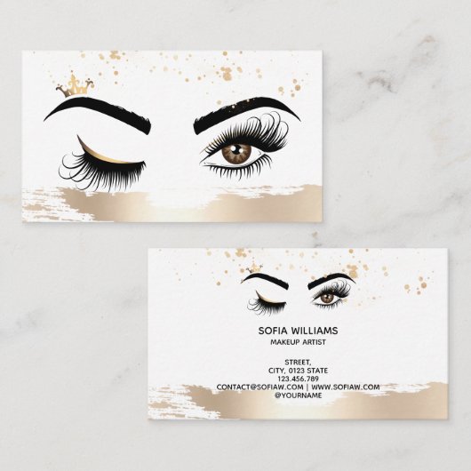 Makeup kunstenaar Wink Eye Beauty Salon Lash Exten Visitekaartje (Voorkant / Achterkant)