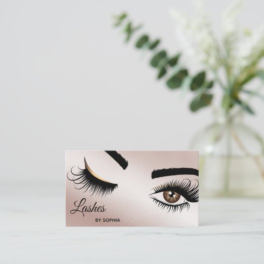 Makeup kunstenaar Wink Eye Beauty Salon Lash Exten Visitekaartje (Staand voorkant)