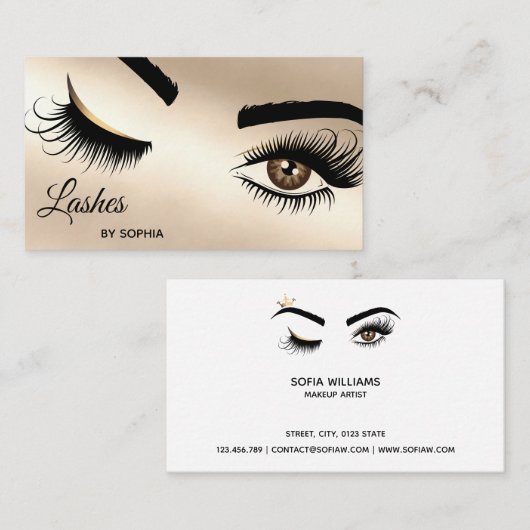 Makeup kunstenaar Wink Eye Beauty Salon Lash Exten Visitekaartje (Voorkant / Achterkant)