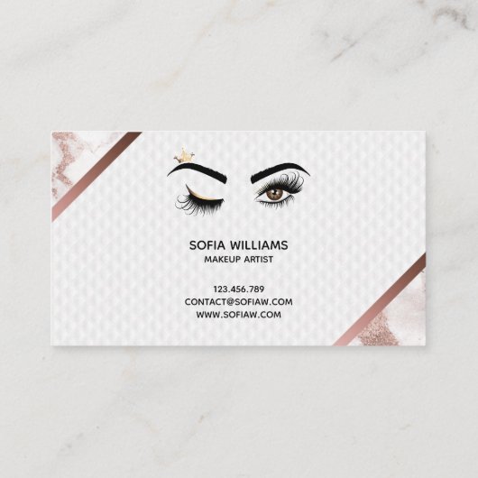 Makeup kunstenaar Wink Eye Beauty Salon Lash Exten Visitekaartje (Achterkant)