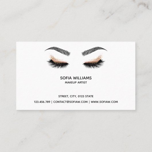 Makeup kunstenaar Wink Eye Beauty Salon Lash Exten Visitekaartje (Achterkant)