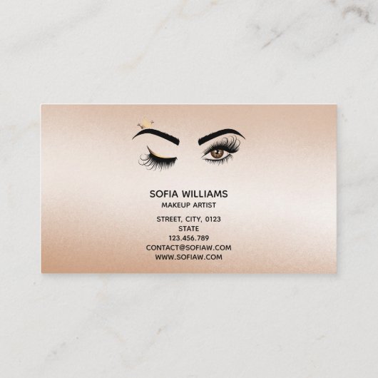 Makeup kunstenaar Wink Eye Beauty Salon Lash Exten Visitekaartje (Achterkant)