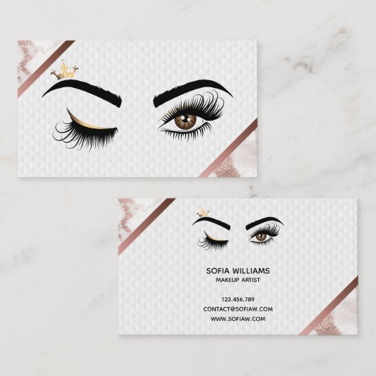 Makeup kunstenaar Wink Eye Beauty Salon Lash Exten Visitekaartje (Voorkant / Achterkant)