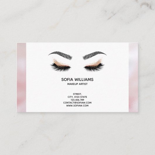 Makeup kunstenaar Wink Eye Beauty Salon Lash Exten Visitekaartje (Achterkant)