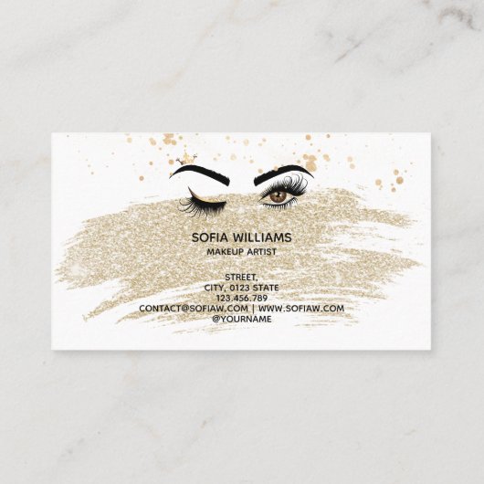 Makeup kunstenaar Wink Eye Beauty Salon Lash Exten Visitekaartje (Achterkant)
