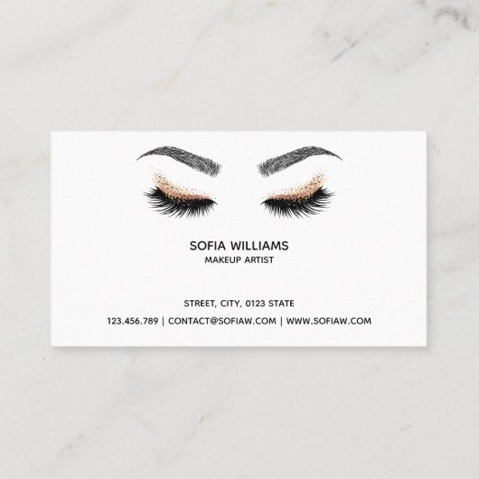 Makeup kunstenaar Wink Eye Beauty Salon Lash Exten Visitekaartje (Achterkant)