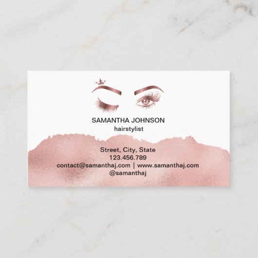 Makeup kunstenaar Wink Eye Beauty Salon Lash Exten Visitekaartje (Achterkant)