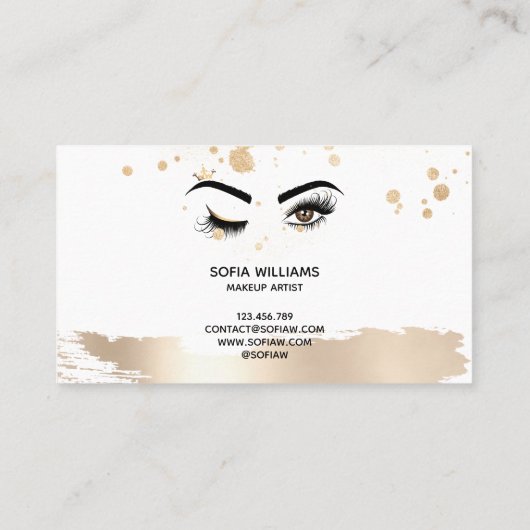 Makeup kunstenaar Wink Eye Beauty Salon Lash Exten Visitekaartje (Achterkant)