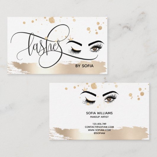 Makeup kunstenaar Wink Eye Beauty Salon Lash Exten Visitekaartje (Voorkant / Achterkant)