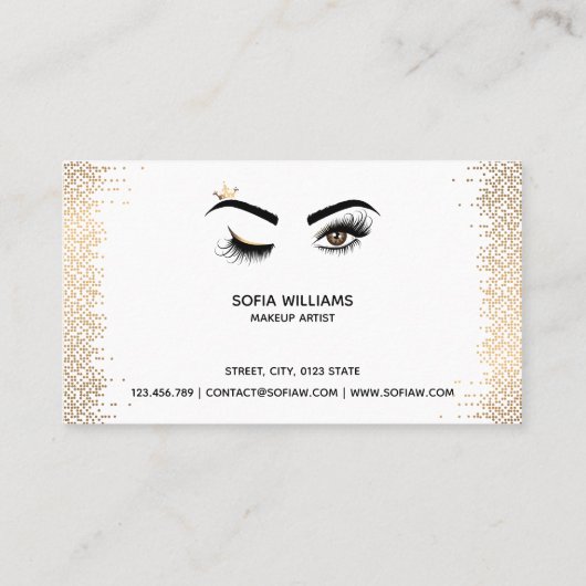 Makeup kunstenaar Wink Eye Beauty Salon Lash Exten Visitekaartje (Achterkant)