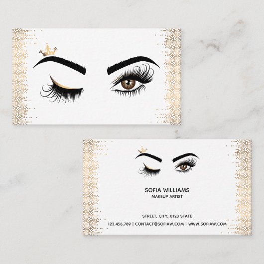 Makeup kunstenaar Wink Eye Beauty Salon Lash Exten Visitekaartje (Voorkant / Achterkant)