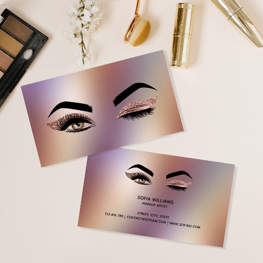 Makeup kunstenaar Wink Eye Lashes Roos Gold Visitekaartje
