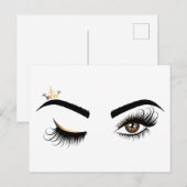 Makeup kunstenaar Wink Eye Queen Crown Lash Extens Briefkaart (Voorkant / Achterkant)