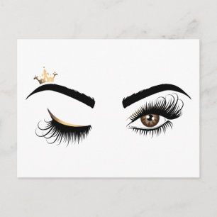 Makeup kunstenaar Wink Eye Queen Crown Lash Extens Briefkaart
