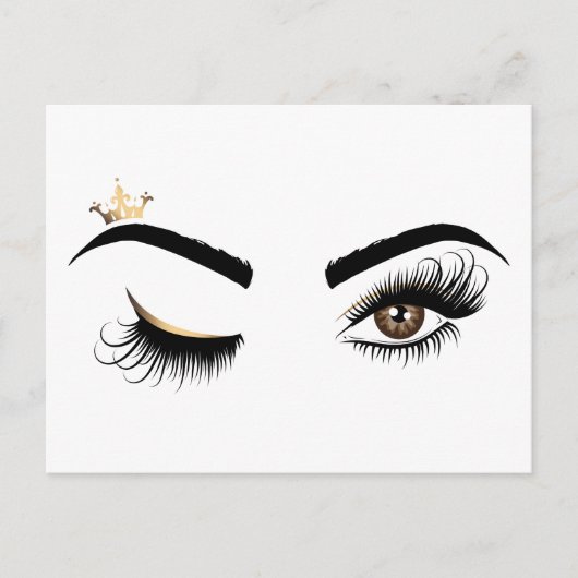 Makeup kunstenaar Wink Eye Queen Crown Lash Extens Briefkaart (Voorkant)