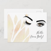 Makeup kunstenaar Wink Eye Queen Crown Lash Extens Briefkaart (Voorkant / Achterkant)
