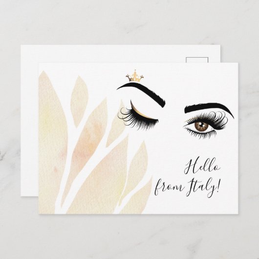 Makeup kunstenaar Wink Eye Queen Crown Lash Extens Briefkaart (Voorkant / Achterkant)