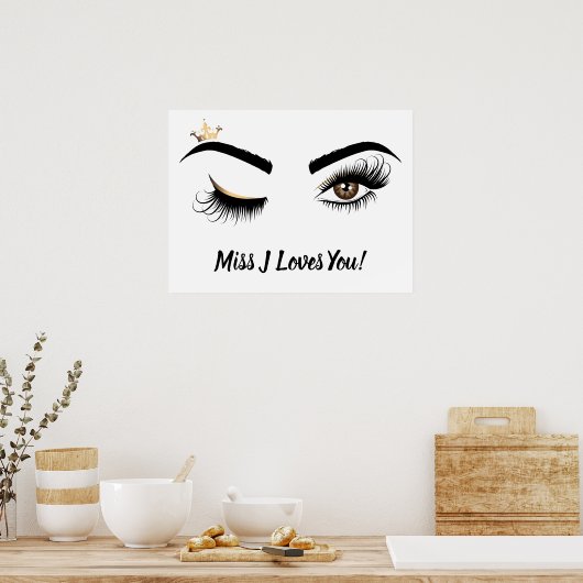 Makeup kunstenaar Wink Eye Queen Crown Lash Extens Poster (Keuken)