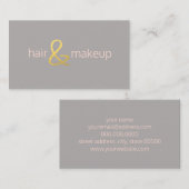 Makeup kunstenaarster stylist minimalistisch faux visitekaartje (Voorkant / Achterkant)