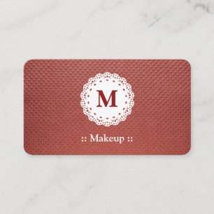 Makeup Lace Monogram Maroon Visitekaartje