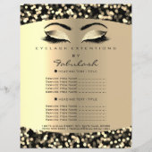 Makeup Lash Beauty Confetti Sepia Flyer-prijslijst Flyer (Voorkant)
