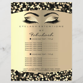 Makeup Lash Beauty Confetti Sepia Flyer-prijslijst Flyer