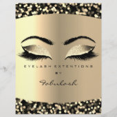 Makeup Lash Beauty Confetti Sepia Flyer-prijslijst Flyer (Achterkant)