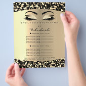 Makeup Lash Beauty Confetti Sepia Flyer-prijslijst Flyer (Hand)