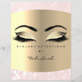 Makeup Lash Beauty Diamond Pink Flyer-prijslijst Flyer (Achterkant)