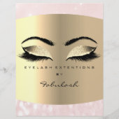 Makeup Lash Beauty Diamond Pink Flyer-prijslijst Flyer (Achterkant)