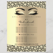 Makeup Lash Beauty Diamond Sepia Flyer-prijslijst Flyer (Voorkant)